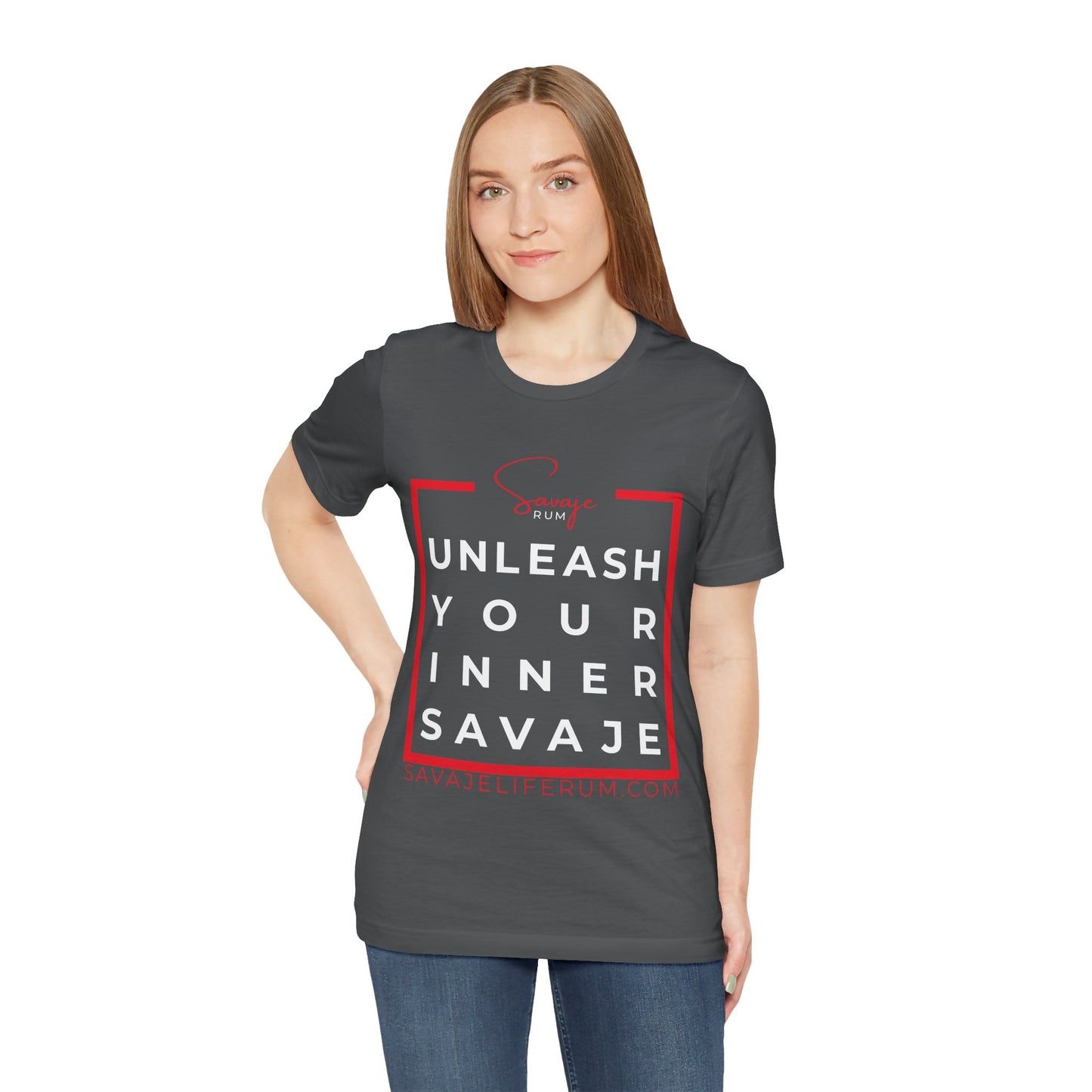 Unleash Your Inner Savage w/ Logo -  Unisex Jersey Short Sleeve Tee